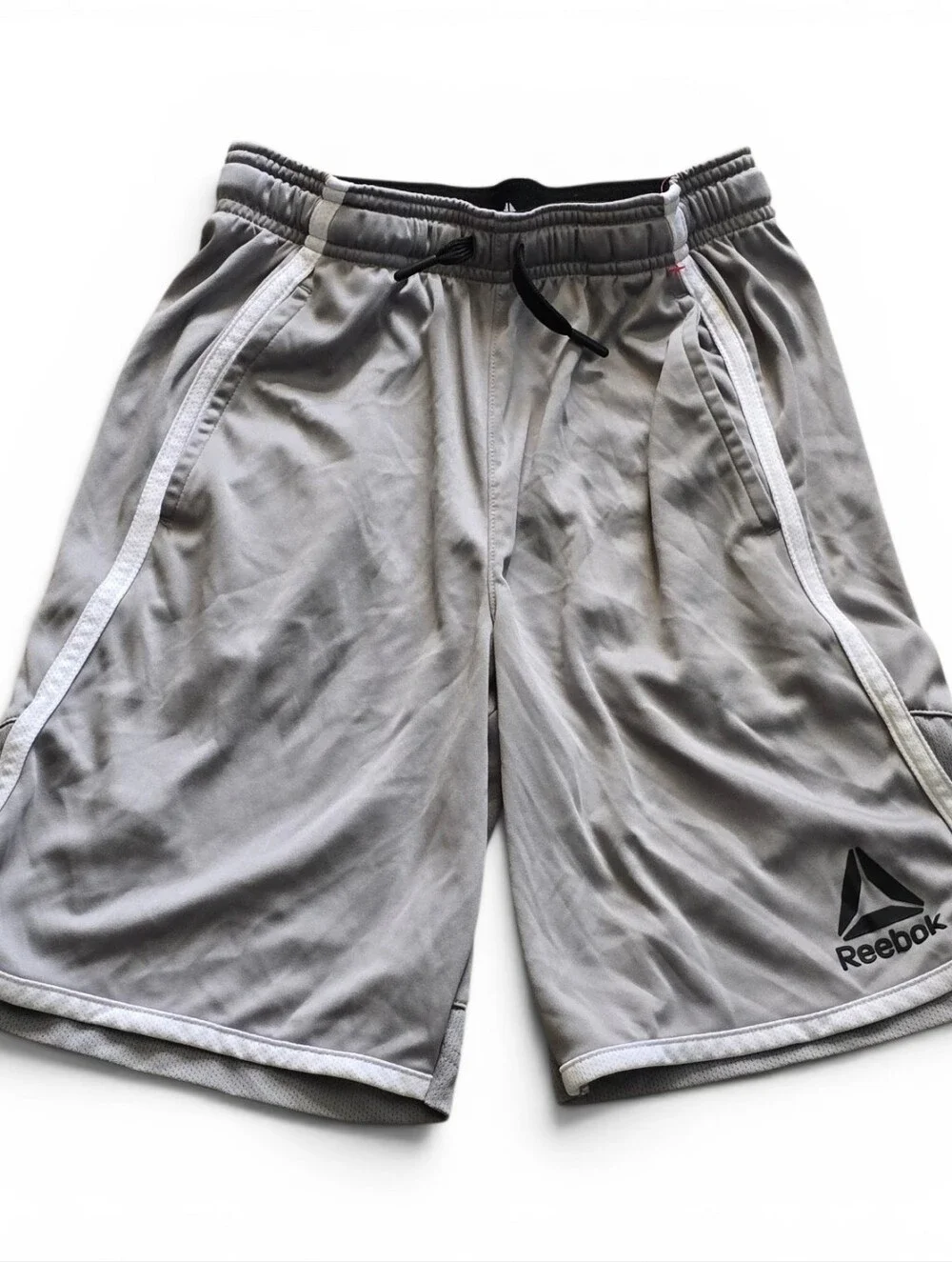 Reebok Boy's Light Gray Athletic Shorts with White Trim